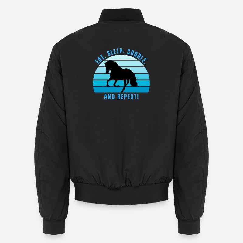 Welsh pony galloping sunset in retro style Unisex Bomber Jacket