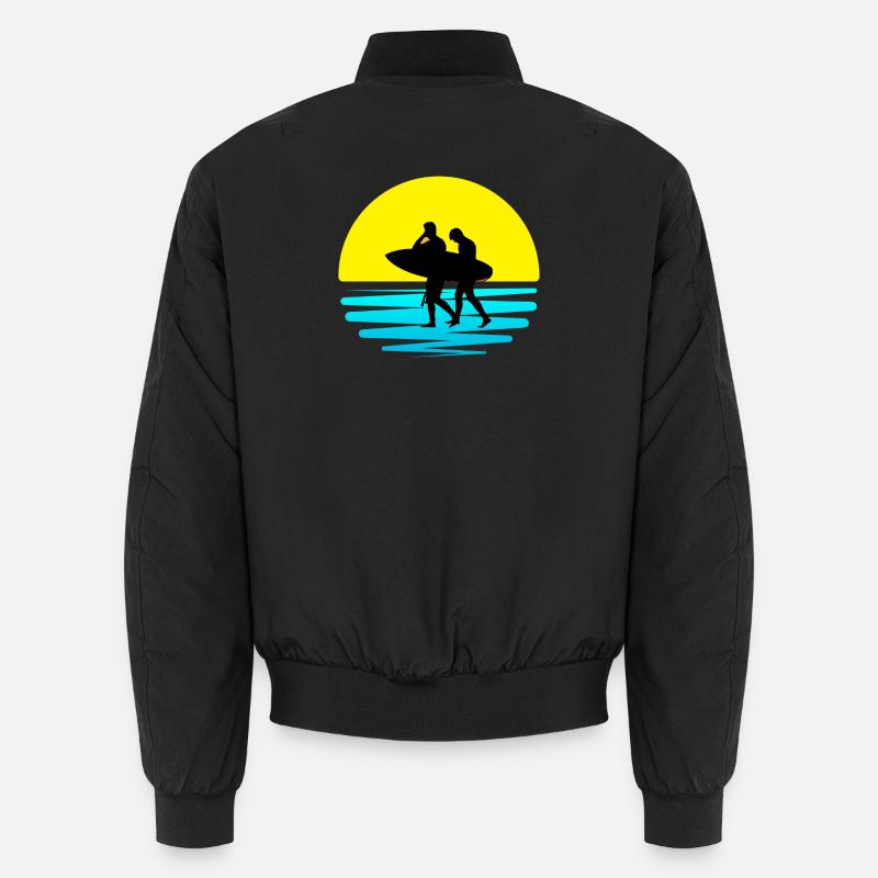 surfing, surf spot, surfing - Unisex Bomber Jacket - black