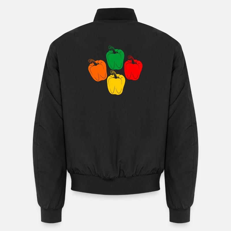 Vier Farben der Paprika Unisex Bomberjacke