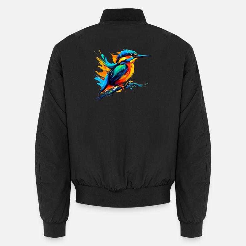 Kingfisher - Unisex Bomber Jacket - black