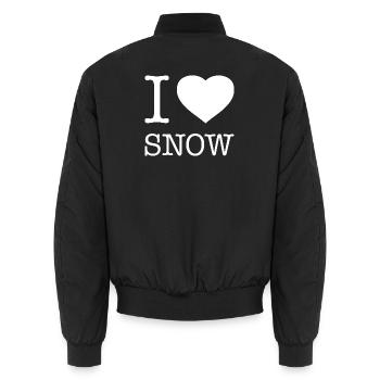 I LOVE SNOW - Unisex Bomberjacke - Schwarz - Hinten - AI Model Male 185 light (185cm)
