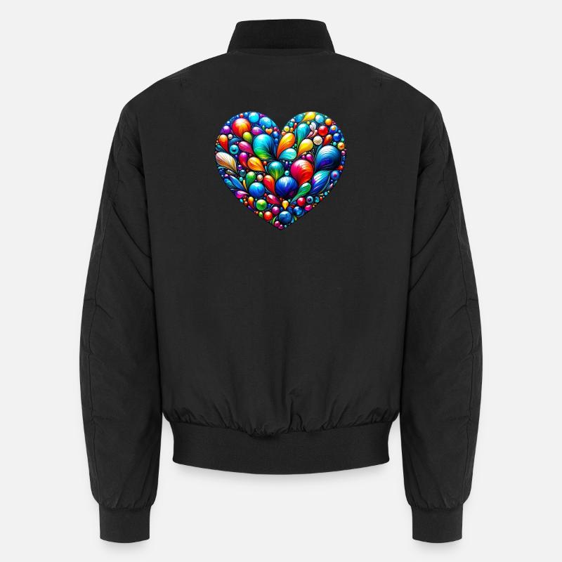 Coeur coloré Bomber unisexe