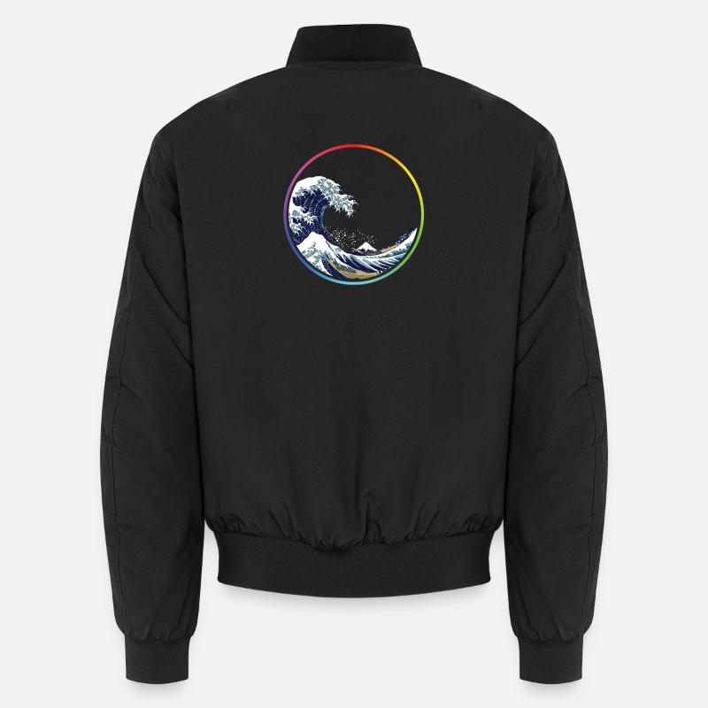 Regenbogen-Wellen-Kreis Unisex Bomberjacke