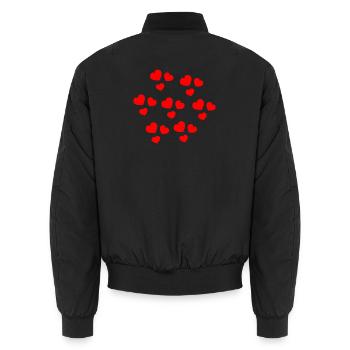 ALLES GUTE ZUM GEBURTSTAG. ALLES GUTE ZUM GEBURTSTAG. JAHRESTAG. - Unisex Bomberjacke - Schwarz - Hinten - AI Model Male 185 light (185cm)