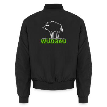 Wüdsau Österreich Dialekt Mundart Geschenk - Unisex Bomberjacke - Schwarz - Hinten - AI Model Male 185 light (185cm)