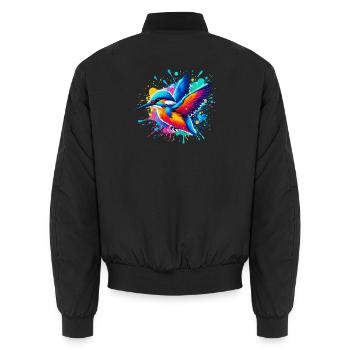 Eisvogel - Unisex Bomberjacke - Schwarz - Hinten - AI Model Male 185 light (185cm)