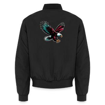 Eagle - Unisex Bomber Jacket - black - Back - AI Model Male 185 light (185cm)