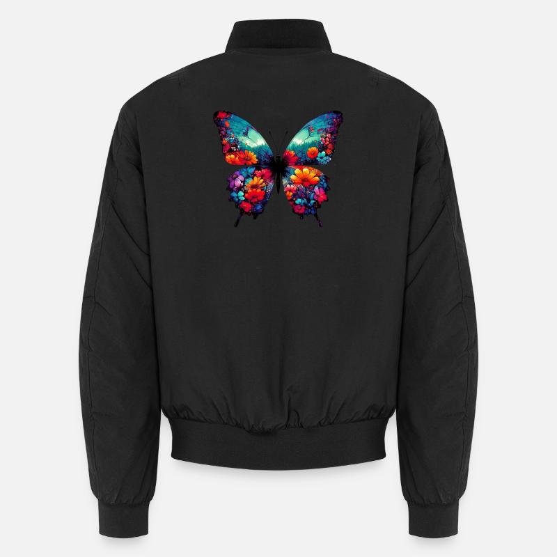 Schmetterling - Unisex Bomberjacke - Schwarz