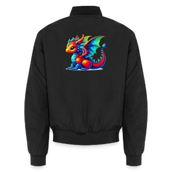 Dragon - Unisex Bomber Jacket - black - Back - AI Model Male 185 light (185cm)