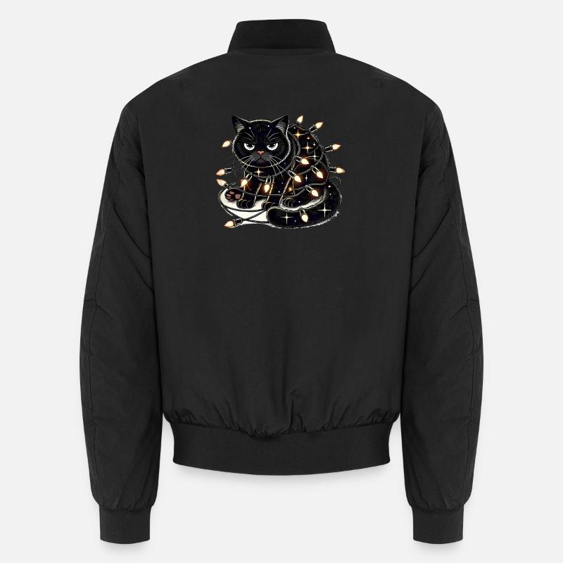 Grumpy Christmas Cat. Miau aber bitte ohne Lametta Unisex Bomberjacke