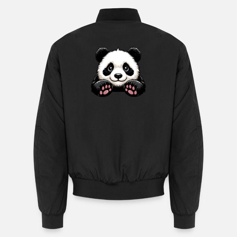 Panda - Unisex Bomberjacke - Schwarz