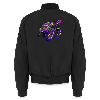 Tortue marine - Bomber unisexe - noir - Dos - AI Model Male 185 light (185cm)