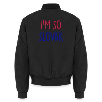 JE SUIS TELLEMENT SLOVAQUE Slovaquie - Bomber unisexe - noir - Dos - AI Model Male 185 light (185cm)