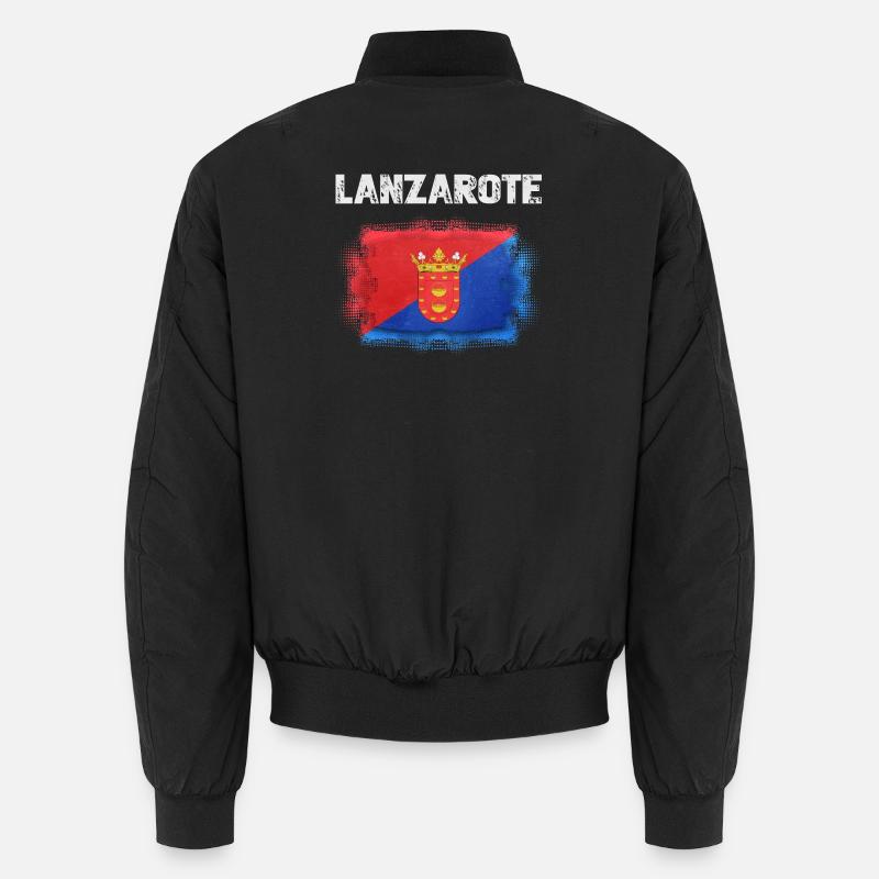 Drapeau de Lanzarote avec armoiries Bomber unisexe
