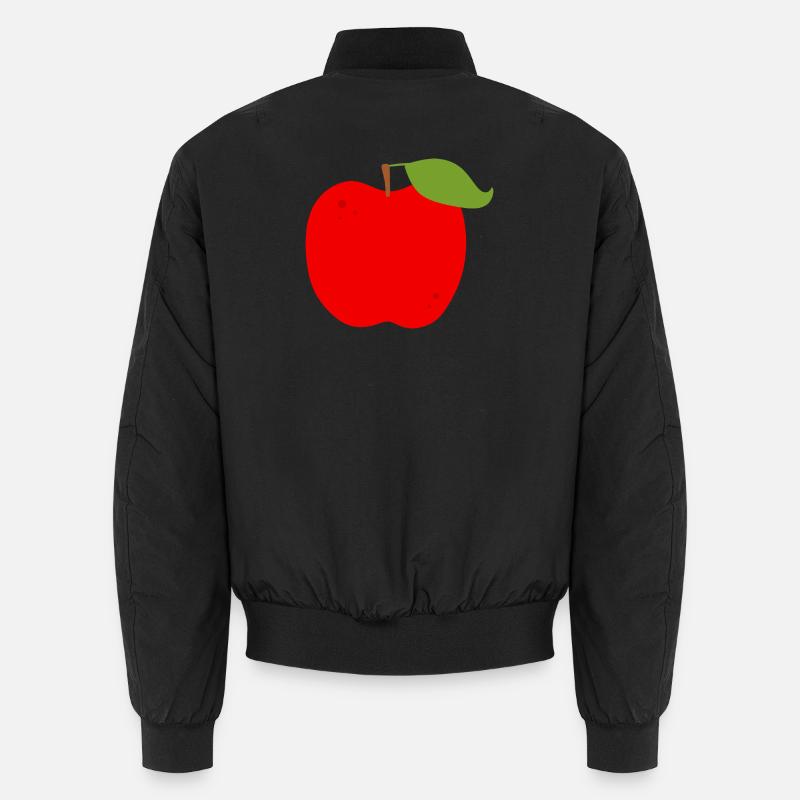 Lebendiger roter Apfel Illustration Unisex Bomberjacke