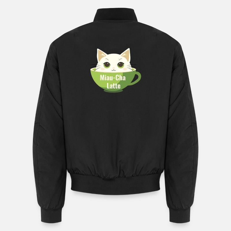 Meow-Cha Latte - Unisex Bomber Jacket - black