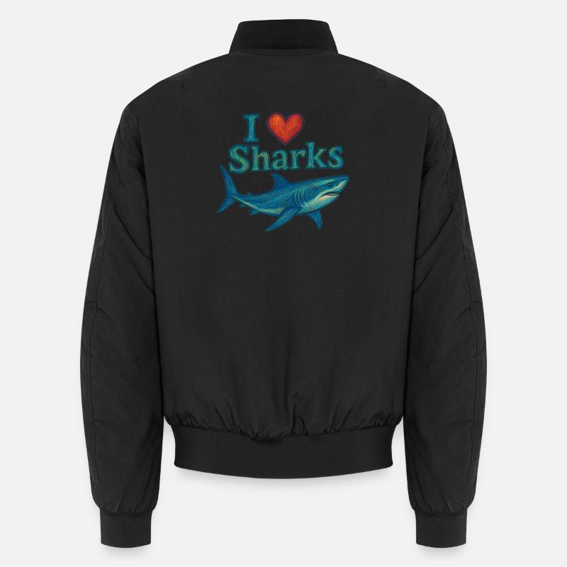 J’adore les requins Bomber unisexe