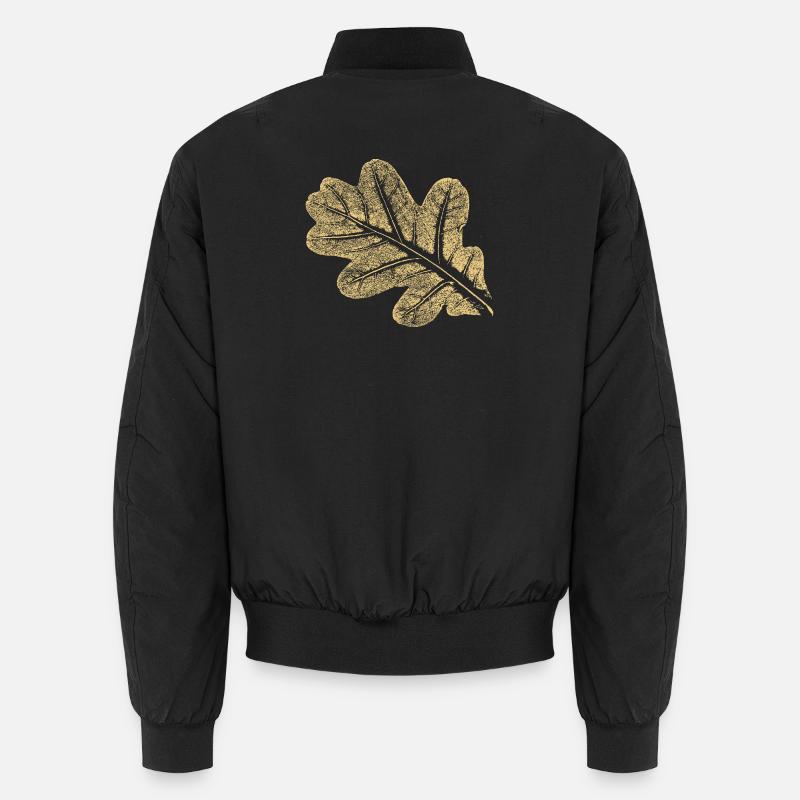 Leaf - Oak / Botany & Nature - Unisex Bomber Jacket - black