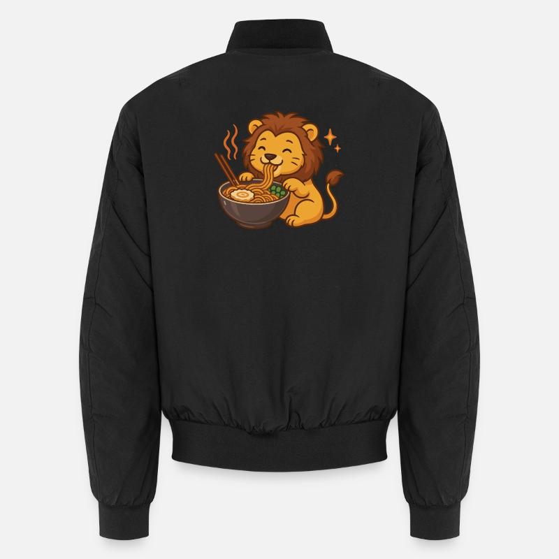 Löwe mit Nudeln Ramen kawaii Löwe Unisex Bomberjacke