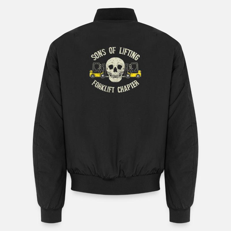 Sons of Lifting Forklift Chapter Skull Design Unisex Bomberjacke