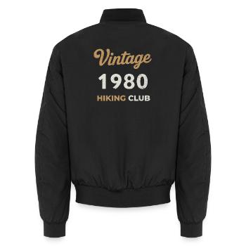 Millésime 1980 – Année de naissance rétro du Yachting Club - Bomber unisexe - noir - Dos - AI Model Male 185 light (185cm)