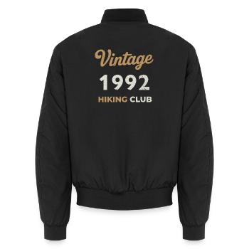 Millésime 1992 – Année de naissance rétro du Yachting Club - Bomber unisexe - noir - Dos - AI Model Male 185 light (185cm)
