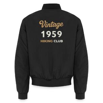 Millésime 1959 – Année de naissance rétro du Yachting Club - Bomber unisexe - noir - Dos - AI Model Male 185 light (185cm)