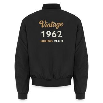 Millésime 1962 – Année de naissance rétro du Yachting Club - Bomber unisexe - noir - Dos - AI Model Male 185 light (185cm)