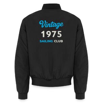 Millésime 1975 – Année de naissance rétro du Yachting Club - Bomber unisexe - noir - Dos - AI Model Male 185 light (185cm)
