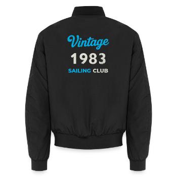 Millésime 1983 – Année de naissance rétro du Yachting Club - Bomber unisexe - noir - Dos - AI Model Male 185 light (185cm)