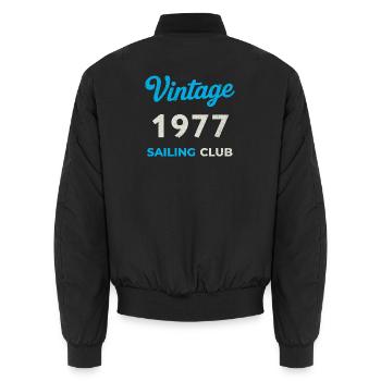 Millésime 1977 – Année de naissance rétro du Yachting Club - Bomber unisexe - noir - Dos - AI Model Male 185 light (185cm)