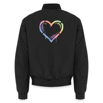 Vintage Coloré Cœur - Bomber unisexe - noir - Dos - AI Model Male 185 light (185cm)
