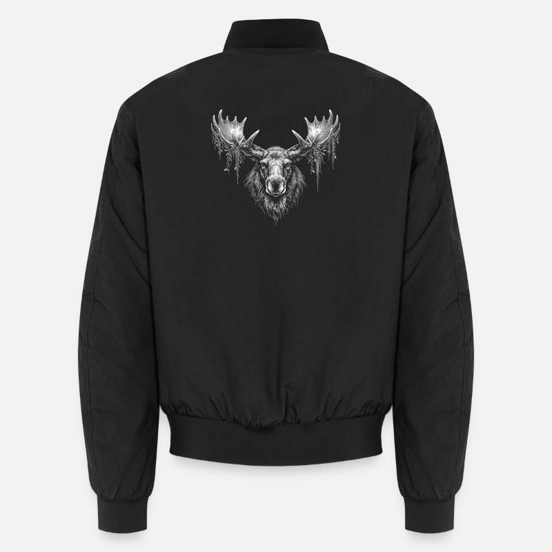 Elchkopf mit Moosgeäst Unisex Bomberjacke