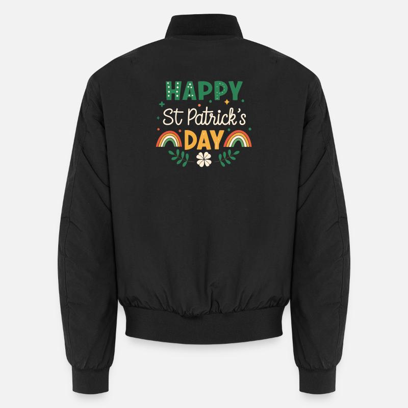 Happy St. Patrick's Day Rainbow Unisex Bomber Jacket