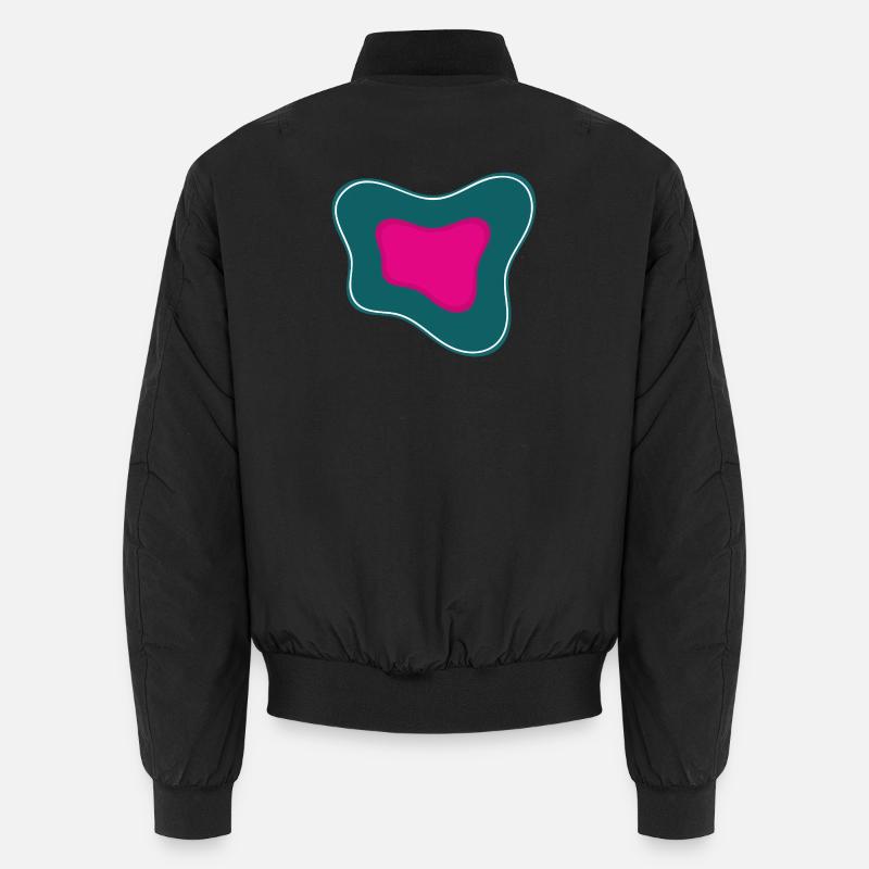 Pink abstraction on a teal background Unisex Bomber Jacket