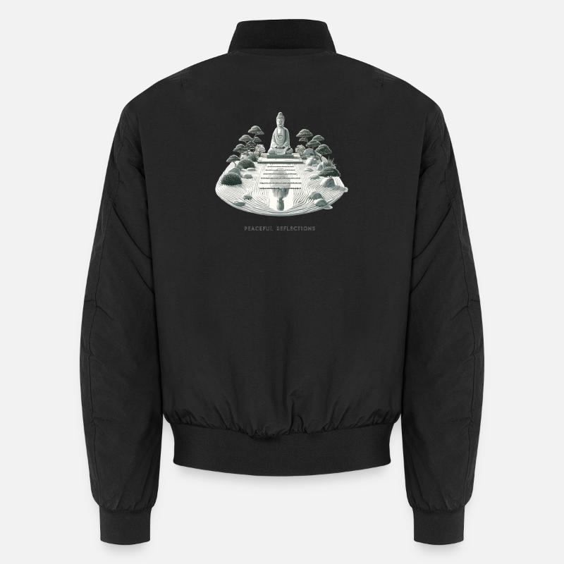 Silent Reflections Zen Garden - Unisex Bomber Jacket - black