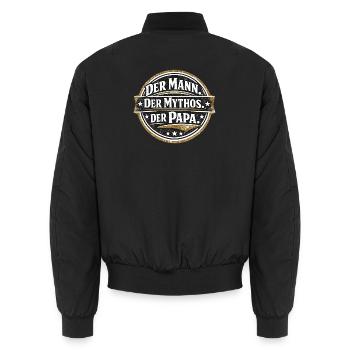 Der Mann Der Mythos Der Papa Geschenk - Unisex Bomberjacke - Schwarz - Hinten - AI Model Male 185 light (185cm)