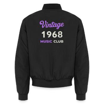 Vintage 1968 Music Club Retro Geburtsjahr Jahrgang - Unisex Bomberjacke - Schwarz - Hinten - AI Model Male 185 light (185cm)