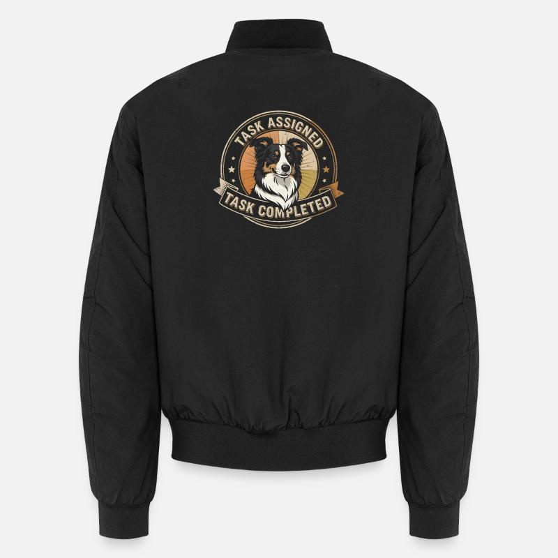 Aufgabe erledigt | Border Collie Badge Unisex Bomberjacke
