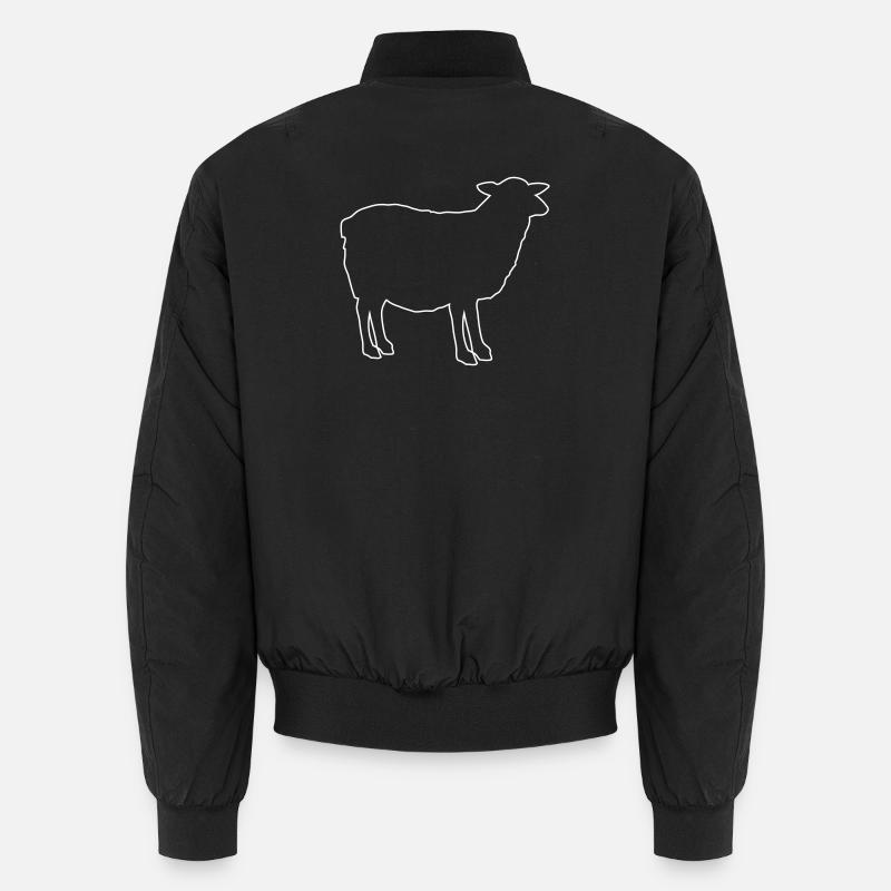 Schafsilhouette Outline - Unisex Bomberjacke - Schwarz
