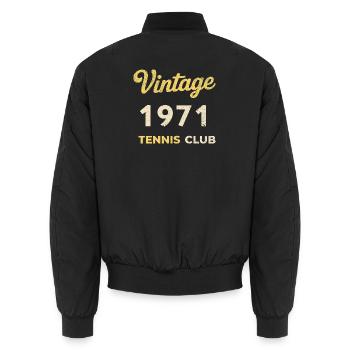 Cadeau d’anniversaire rétro vintage du Tennis Club de 1971 - Bomber unisexe - noir - Dos - AI Model Male 185 light (185cm)