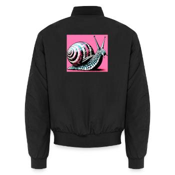 Schnecke - Unisex Bomberjacke - Schwarz - Hinten - AI Model Male 185 light (185cm)