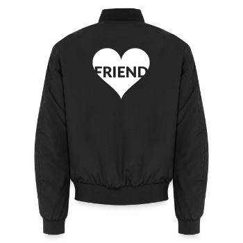 Herzfreund Typo-Herz - Unisex Bomberjacke - Schwarz - Hinten - AI Model Male 185 light (185cm)