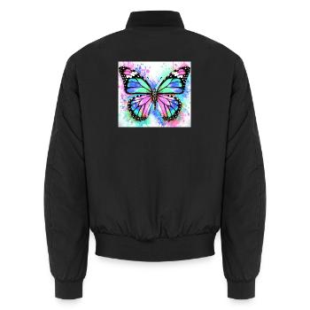 Schmetterling - Unisex Bomberjacke - Schwarz - Hinten - AI Model Male 185 light (185cm)