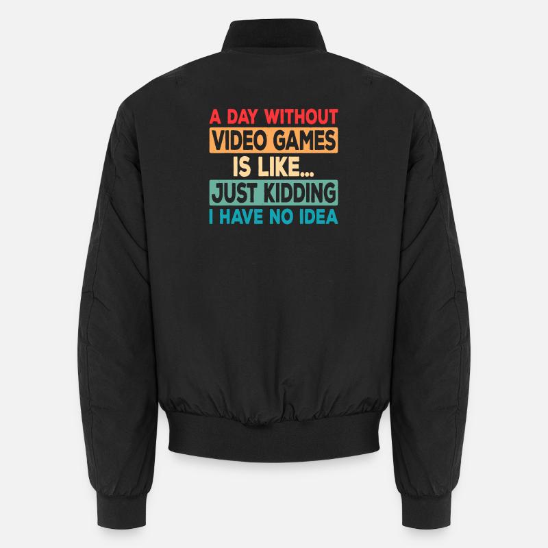 Game Day Absence Joke Tee - Unisex Bomber Jacket - black