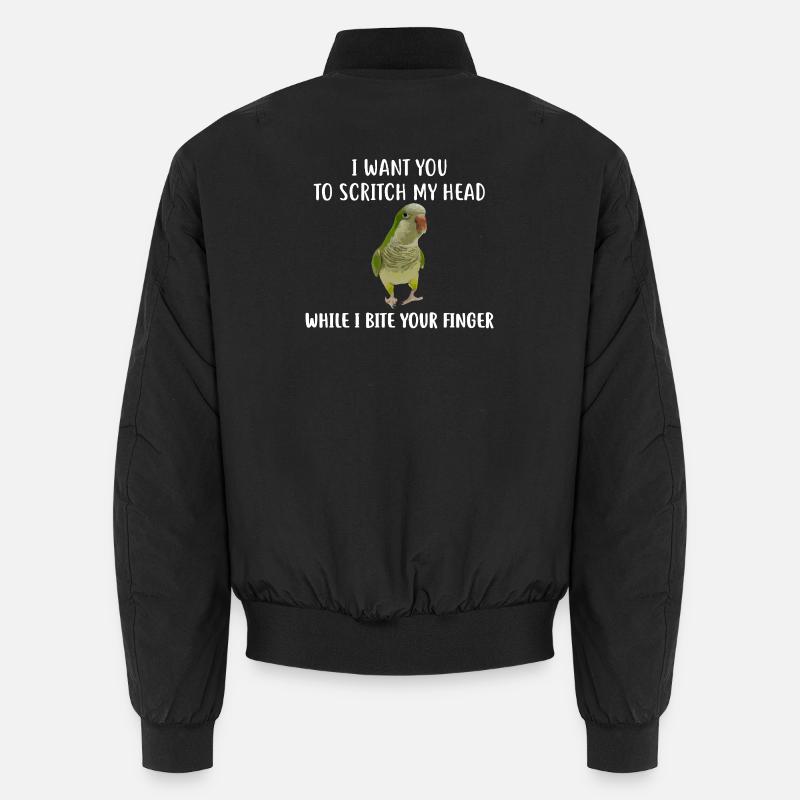 Papagei-Kopfkratzer fordert Tee Unisex Bomberjacke