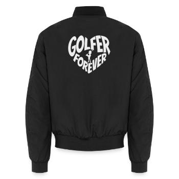 Golfer Forever Herz mit Golfspieler - Unisex Bomberjacke - Schwarz - Hinten - AI Model Male 185 light (185cm)