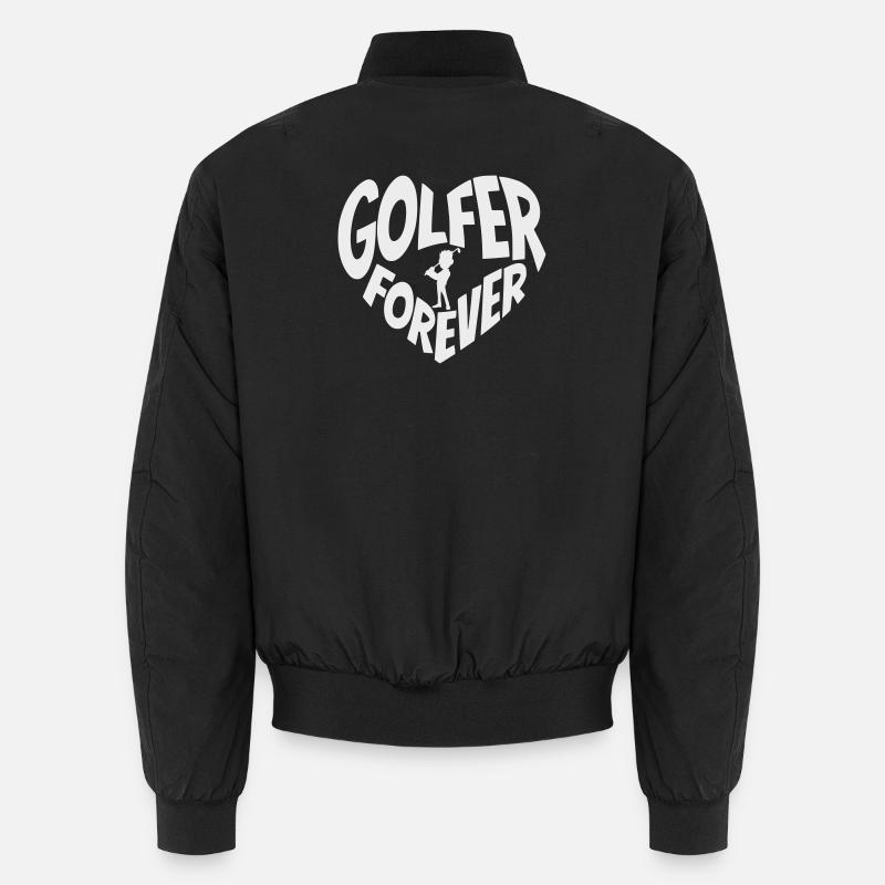 Golfer Forever Herz mit Golfspieler Unisex Bomberjacke