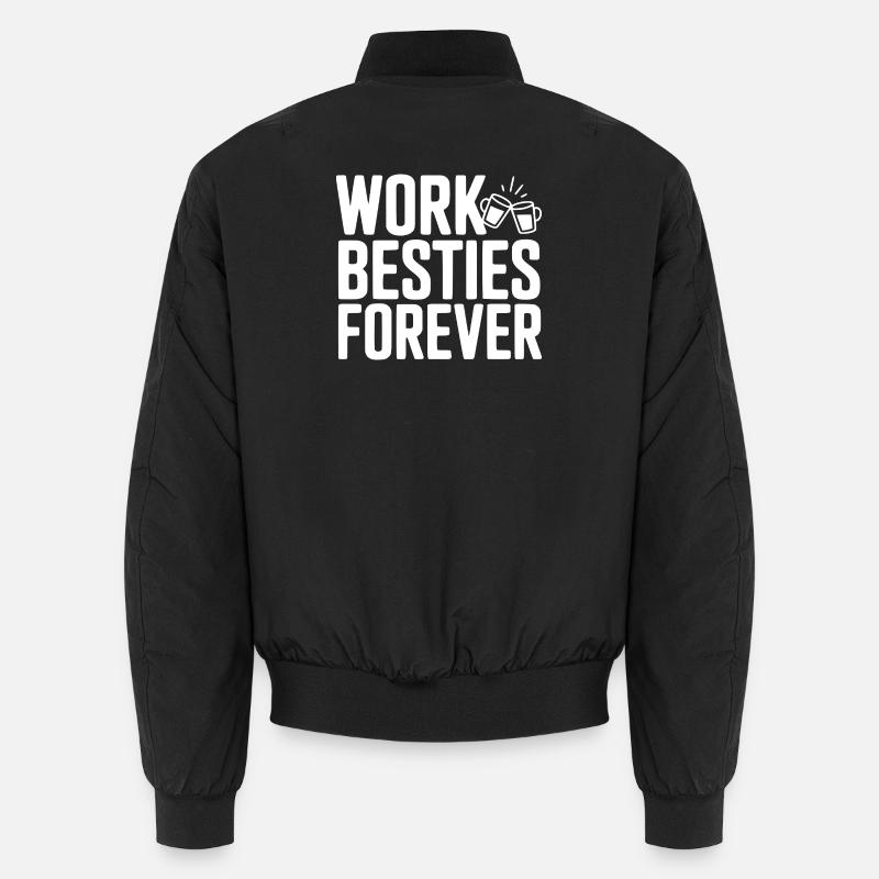 Work Besties Forever - Unisex Bomber Jacket - black