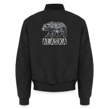 Alaska Bär - Unisex Bomberjacke - Schwarz - Hinten - AI Model Male 185 light (185cm)
